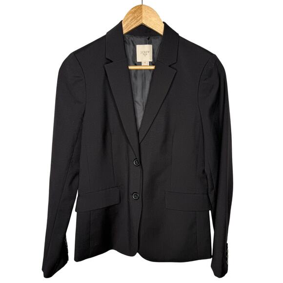 J Crew Jackets & Blazers - J Crew Womans 6 Italian Suiting 100% Wool Blazer Fitted 2 Button Jacket Black
